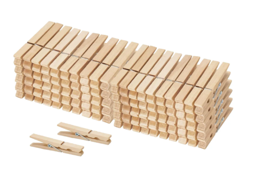 Wooden Clothespins, 100 Count