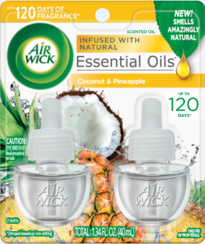 AIR FRESH AIRWICK OIL COCONUT PINEAPPLE 2PK