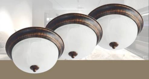 CEILING FLUSHMOUNT LIGHT 11" TRIPACK E27*2