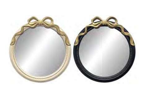 Large Round Mirror With Ribbon (Assorted)