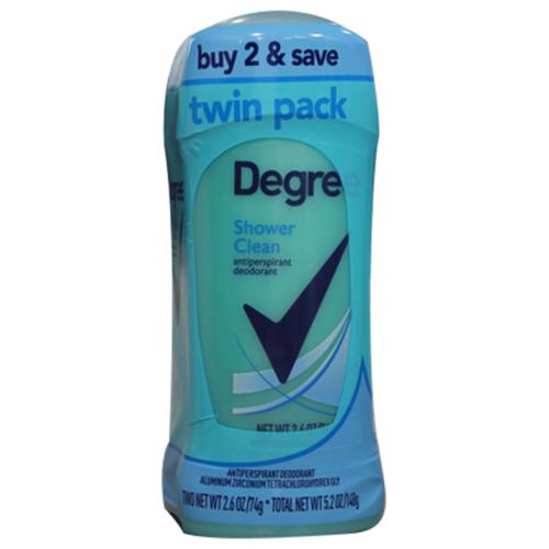 DEODORANT DEGREE 2PK SHOWER CLEAN 2.6oz