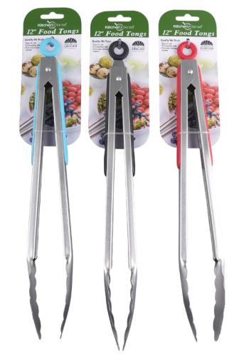 TONGS 12" S.STEEL W/SILICONE BAR