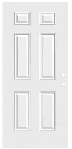 DOOR 36" STEEL 6 PANEL 2 BORE SLAB