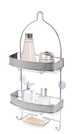 SHOWER CADDY CHROME W/DIAMONDS
