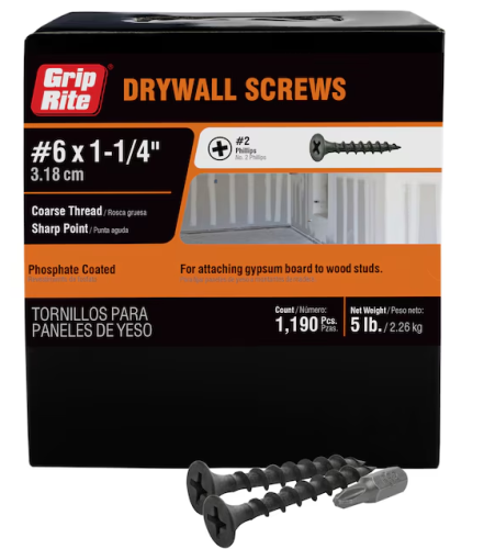 6X1-1/4" PH DRYWALL SCREWS 5LBS