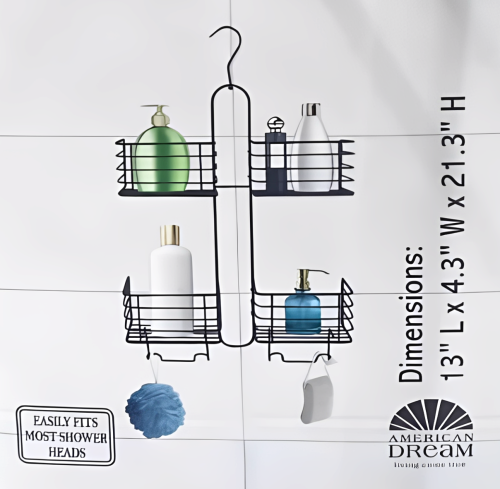 SHOWER CADDY 4TIER HOSE BLK