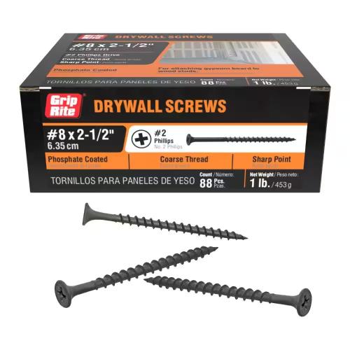8X2-1/2" PH DRYWALL SCREW 1LB