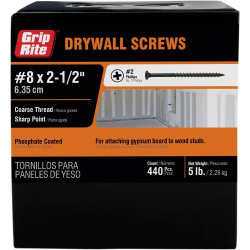 8X2-1/2" PH DRYWALL SCREW 5LBS
