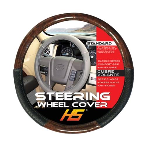 Steering Wheel Cover, Wood & Black