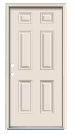 DOOR 36" FIBERGLASS 6 PNL PH LH 2 BORE