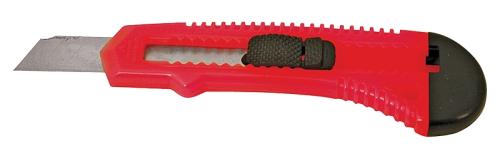 Vulcan JL-54306-D Snap-Off Utility Knife, 4-1/2 in L Blade, Steel Blade, Plastic Handle, High-Impact Plastic Handle