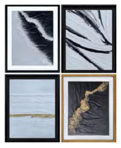 FRAMED ART RIPPLE & TIDES MATTED SHADOW BOX 16.5"X20.5"