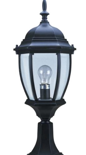 OUTDOOR LAMP FOR POST BLACK FINISHED DECORATIVE