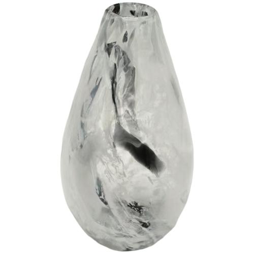 VASE GLASS STONE 18X18X33CM
