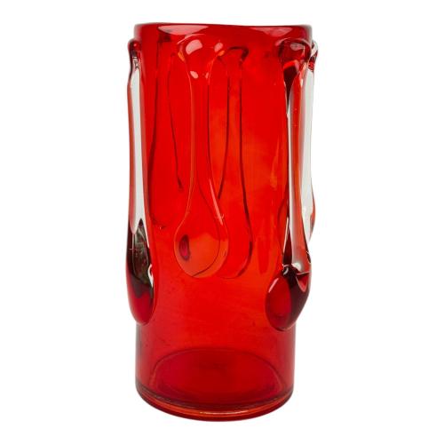 VASE GLASS RED