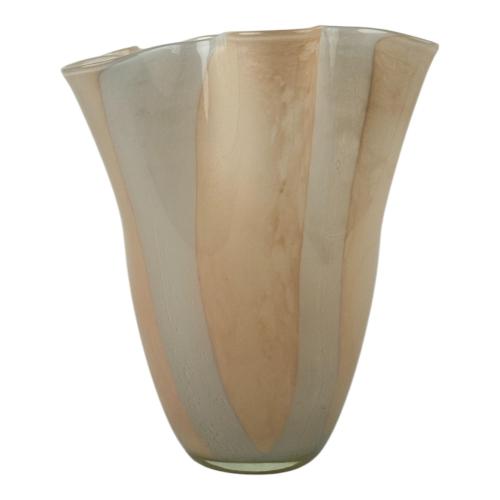VASE GLASS GOLD & CREAM
