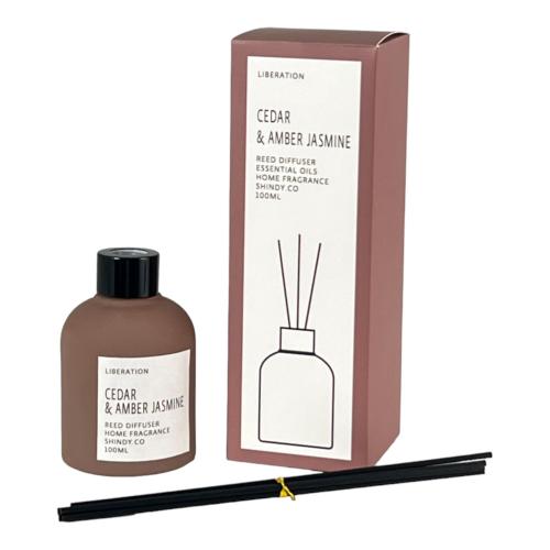 CANDLE DIFFUSER BROWN CEDAR&AMBER JASMINE 7X7X20.50CM 7X7X20.50C