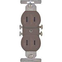 RECPT DUPLEX STD 2WIRE 15A BRN