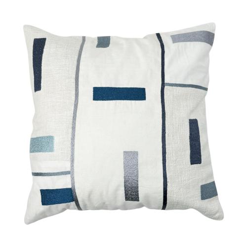 CUSHION WHITE & NAVY