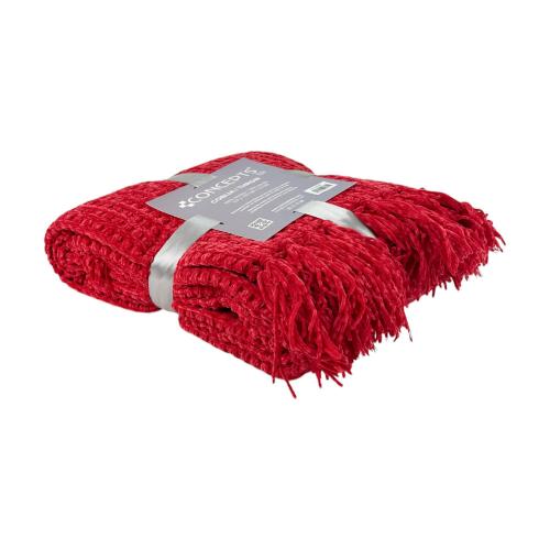 Red Woven Throw Blanket, 127 X 152CM