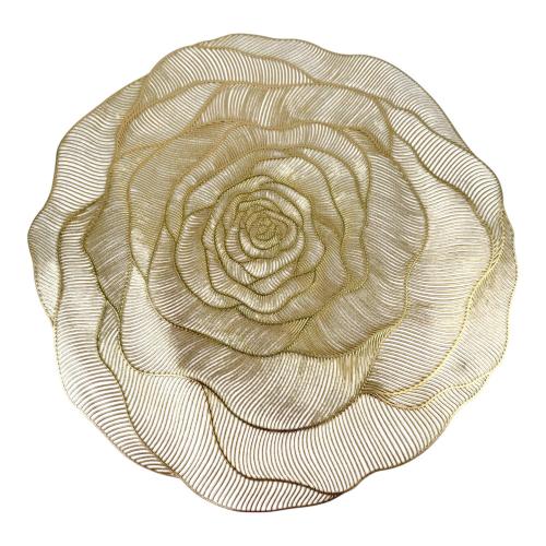 PLACEMAT FLOWER DESIGN CREAM & GOLD