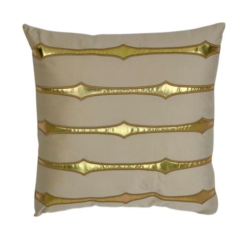 CUSHION CREAM & GOLD 45X45CM