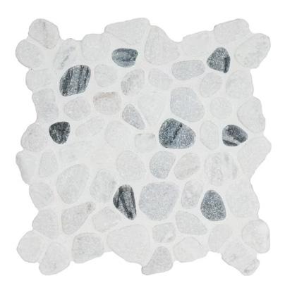 BLACK/WHITE MARBLE PEBBLES 12 X 12