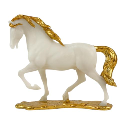 DECOR HORSE WHITE & GOLD