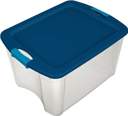 Sterilite Carry Tote, Plastic, Clear, 23-5/8 in L, 18-5/8 in W, 13-5/8 in H