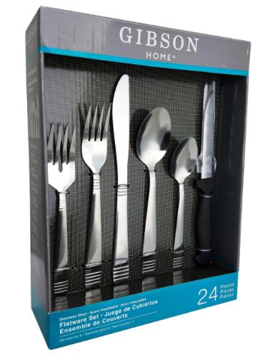 GIBSON FLATWARE SET OF 4 24PC