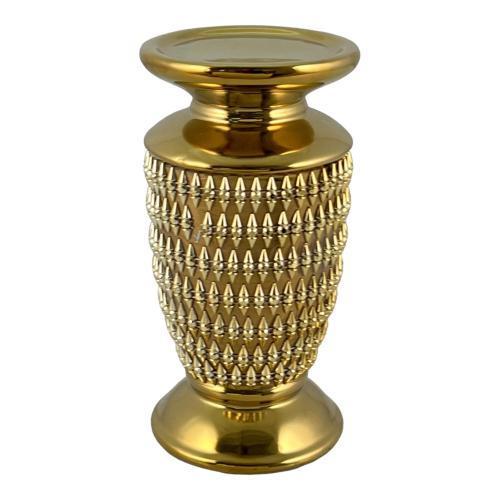 CANDLE HOLDER GOLD BEAD SM DEEPLY GOLD