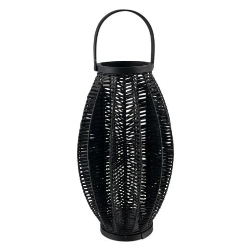 LANTERN LG W/GLASS RATTAN BAUHAUS