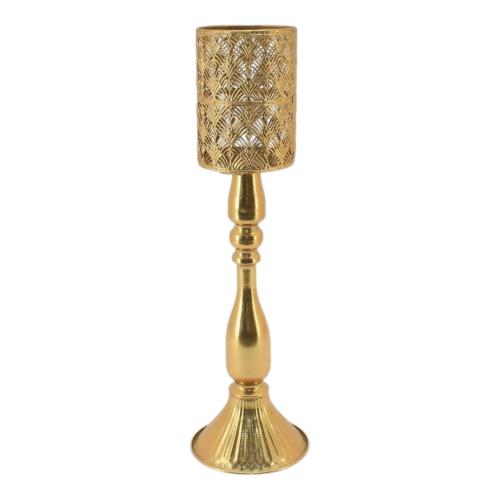CANDLE HOLDER GOLD IRON