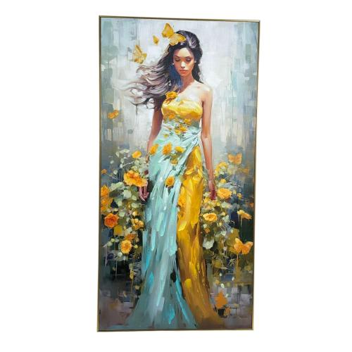 CANVAS FRAME LADY WITH FLOWERS