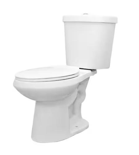 TOILET GLACIER BAY ROUND 2PC DUAL FLUSH WHITE SEAT INCLUDED