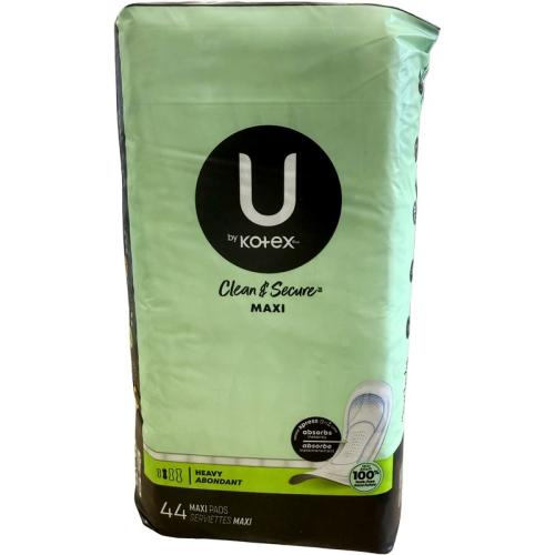 Kotex Clean & Secure Maxi Pads, 44 ct