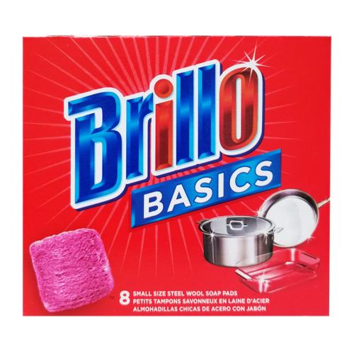 Brillo Basics Steel Wool Soap Pad, 8 CT