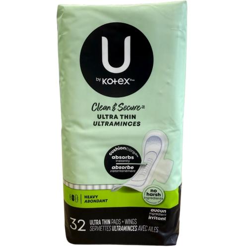 Kotex Clean & Secure Ultra Thin Pads, 32 ct