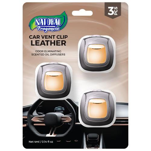 3 Pack Leather Car Vent Clip