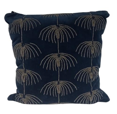 PILLOW CANDELABRA VELVET NAVY 14x14