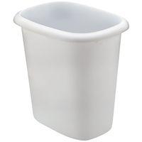 6-Quart White Vanity Wastebasket