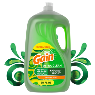 Gain Ultra Dishwashing Liquid Dish Soap, Original Scent, 90 Fl Oz