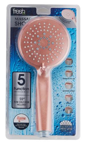 SHOWER MASSAGER ROSE GOLD 5 FUNCTION