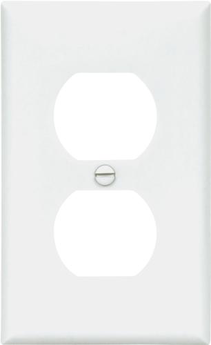 WALL PLATE 1GNG DPLX RECPT WHT SINGLE