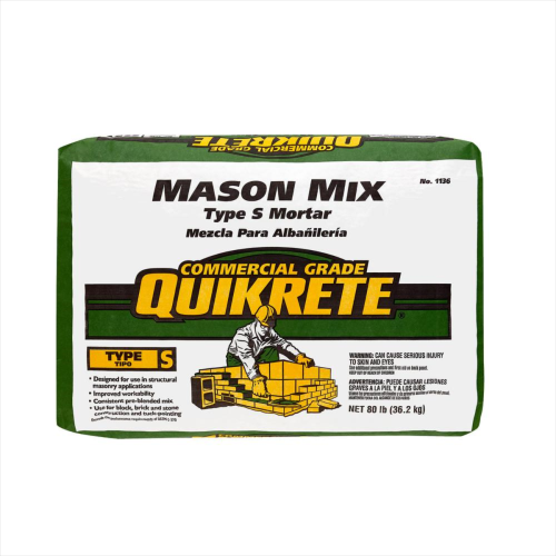 QUIKRETE Mason Mix, Type S Mortar, W/Sand No Rocks