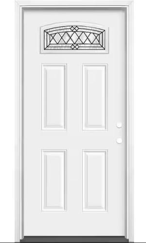 DOOR 36" RH STEEL MISSION FANLITE PRAIRIE MORELITE 2 BORE