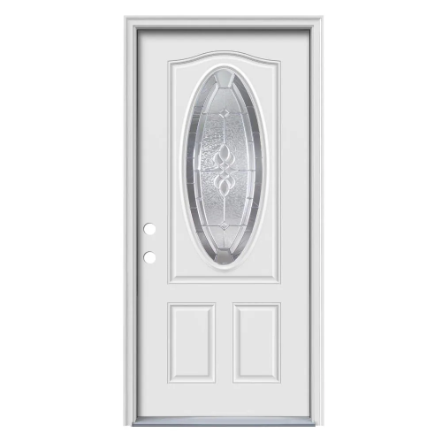 DOOR 36" OVAL F/G LH INT SLV WHT 3PNL