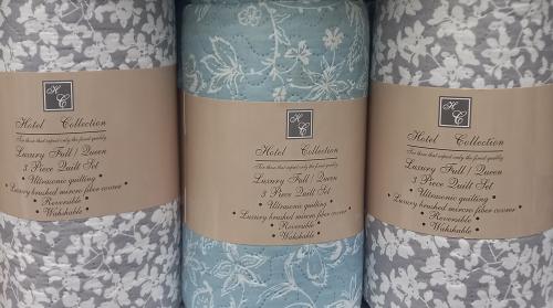 QUILT PRINTED SET FULL/QUEEN 3PC HOTEL COLLECT MICRO
