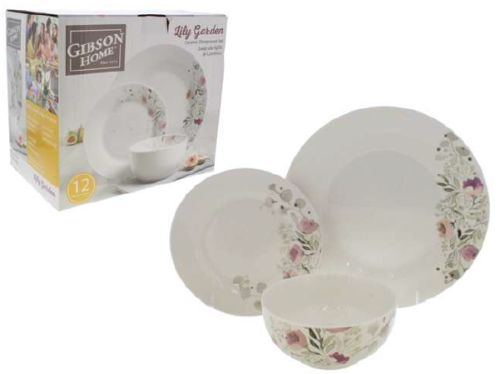 Gibson Lily Garden 12-Piece Dinnerware Set