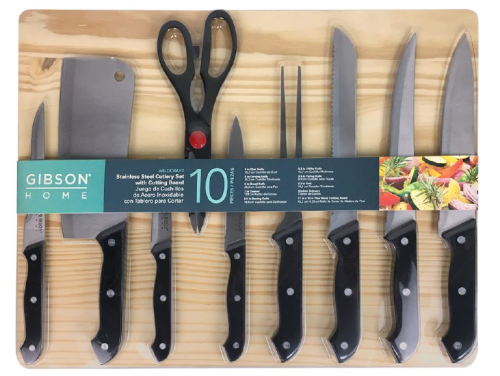 10-Piece Knife Set with Wooden Cutting Board